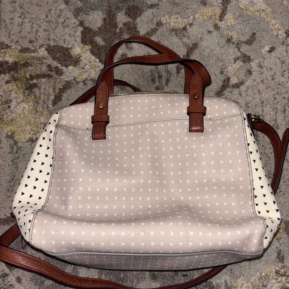 FOSSIL Rachel Hearts Print Satchel Bag